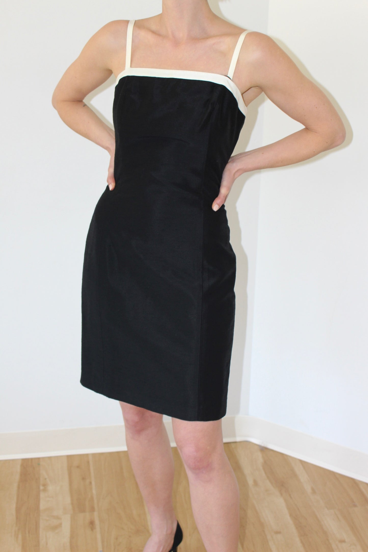 Vintage Contrast Trim Tailored Dress