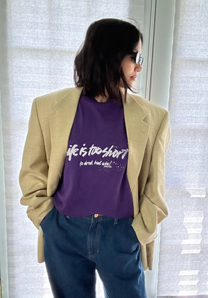 Vintage "Life is Too Short" Graphic T-Shirt