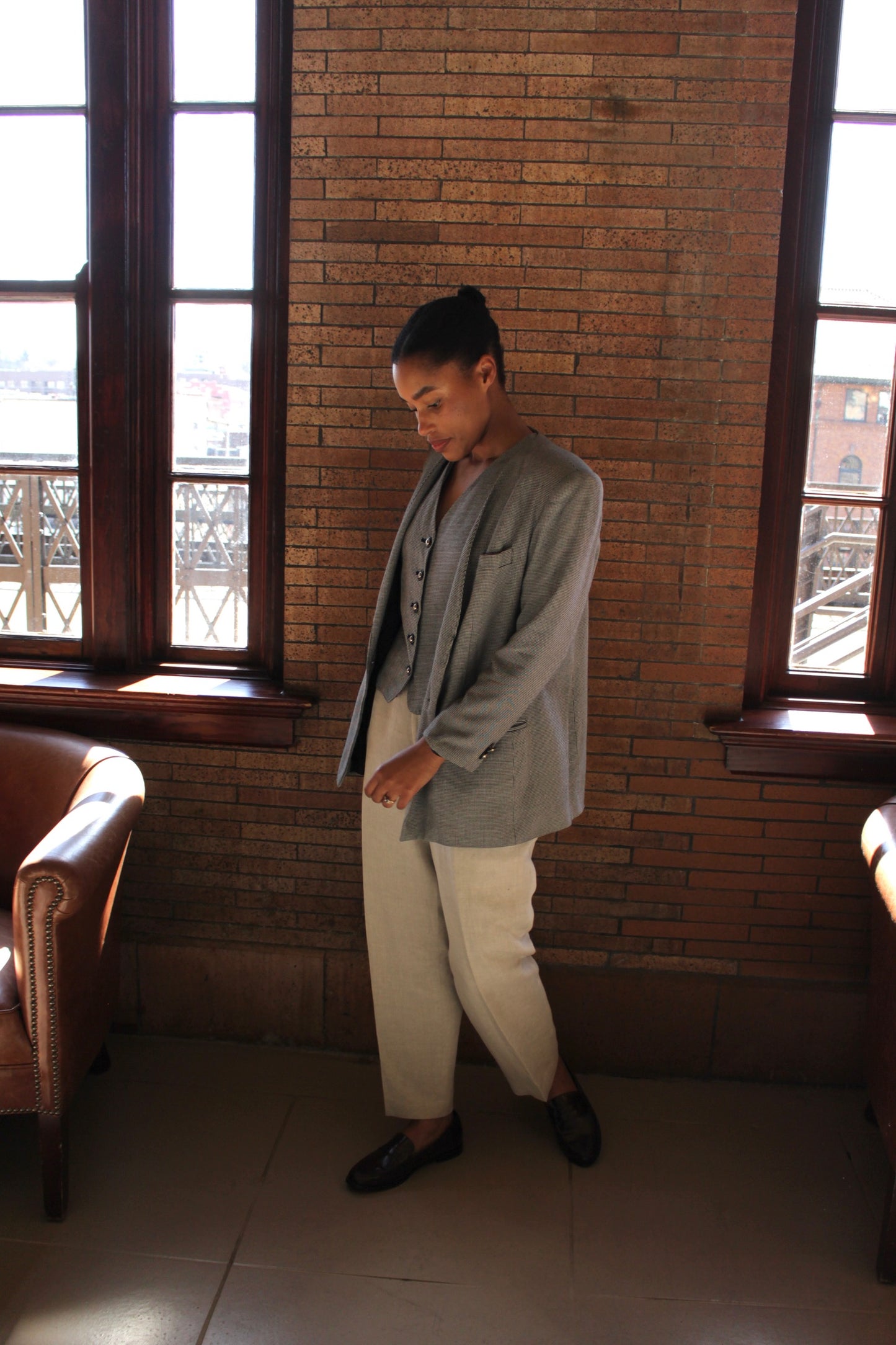 Favorite Vintage Houndstooth Vest & Blazer Set