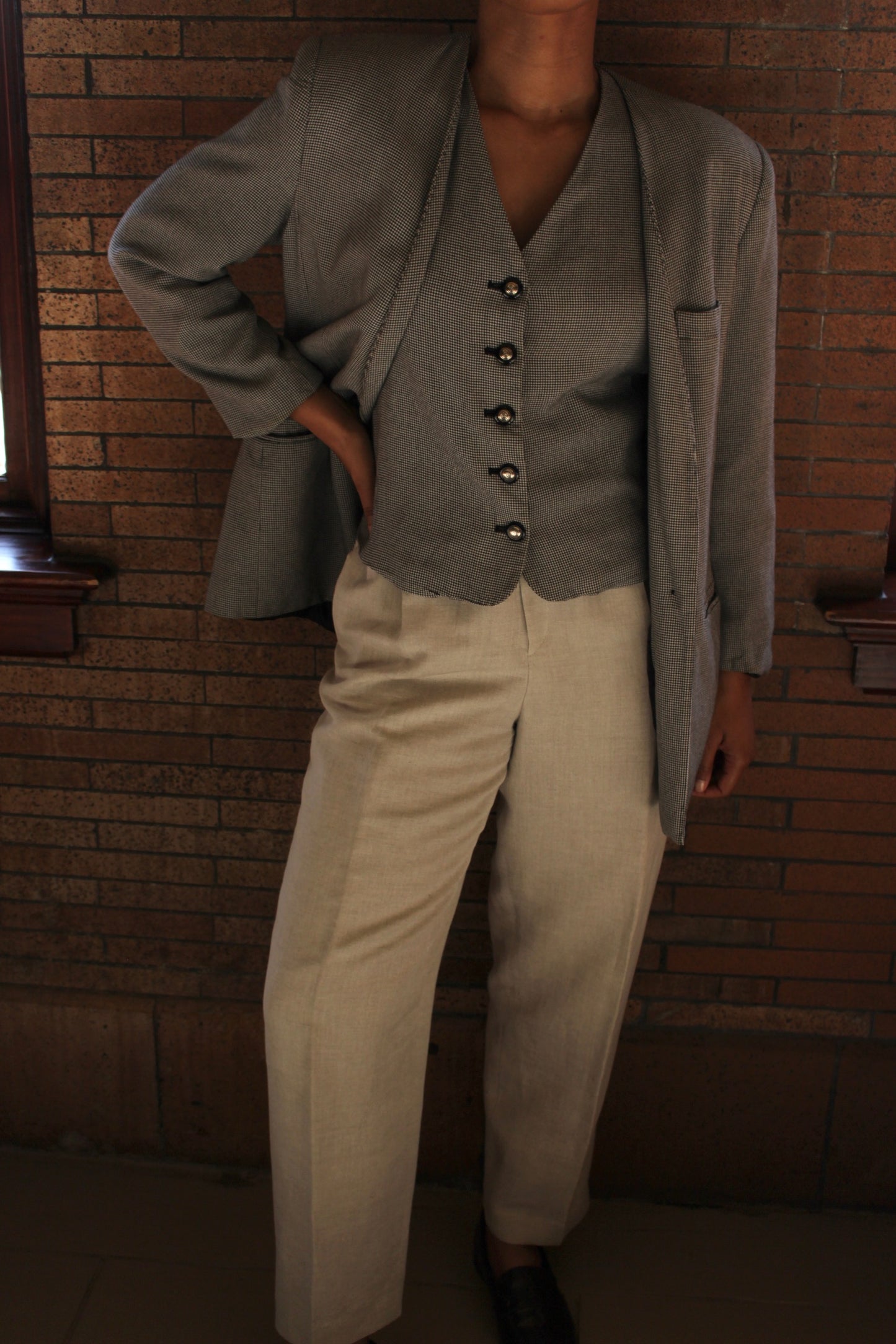 Favorite Vintage Houndstooth Vest & Blazer Set