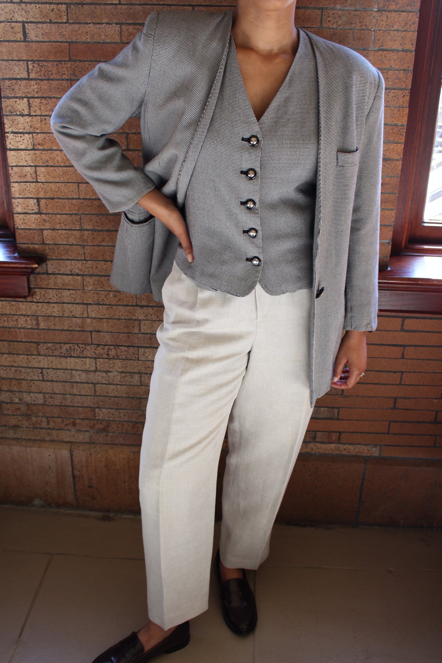 Favorite Vintage Houndstooth Vest & Blazer Set