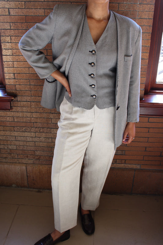 Favorite Vintage Houndstooth Vest & Blazer Set
