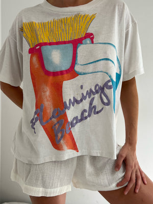 Vintage "Flamingo Beach" Graphic T-Shirt