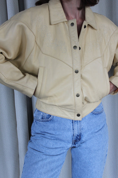 Favorite Butter Crop Leather Jacket