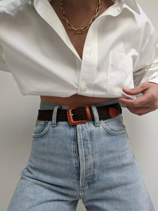 Vintage Woven & Leather Accented Belt