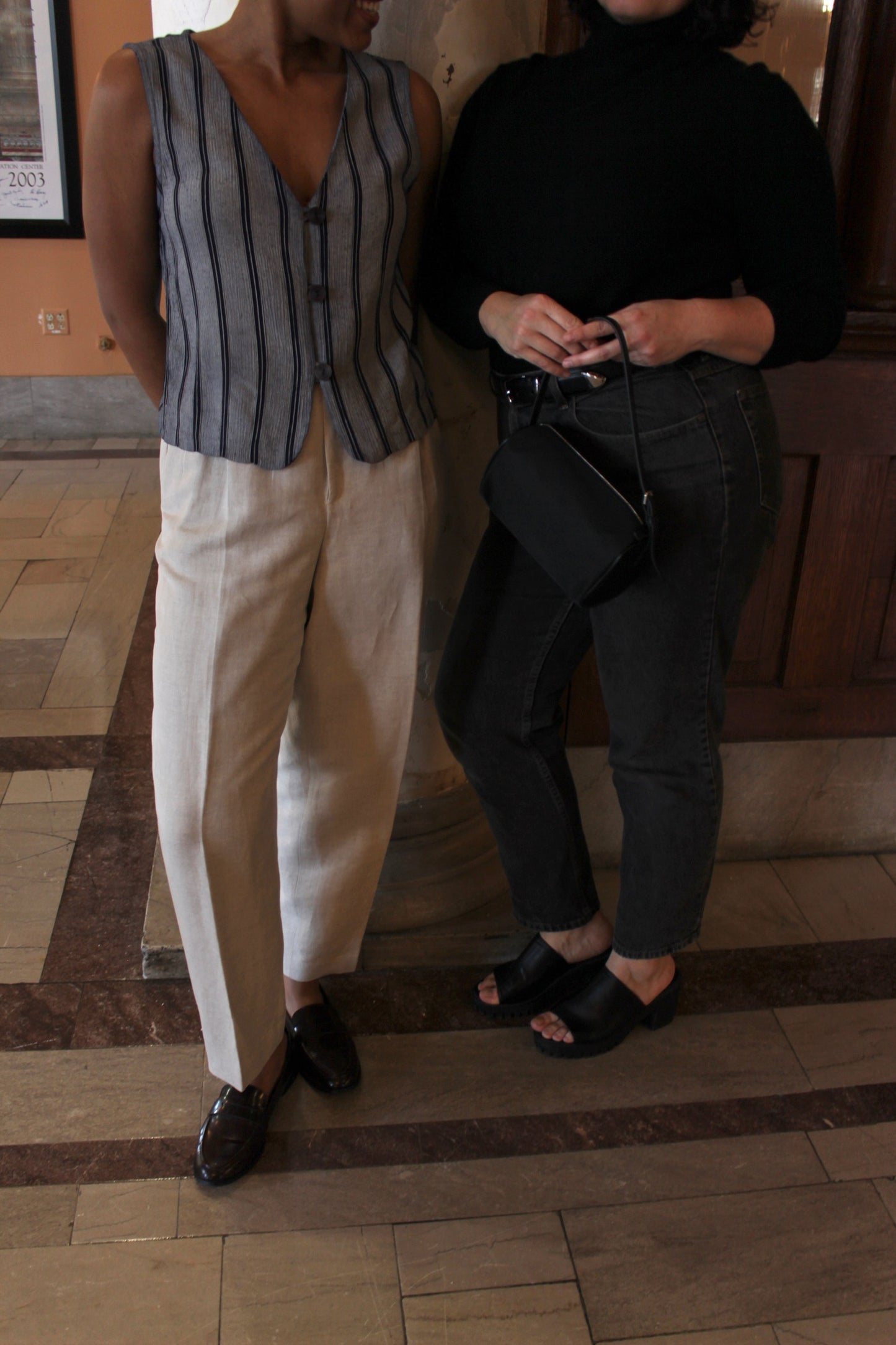 Vintage Woven Linen Trousers