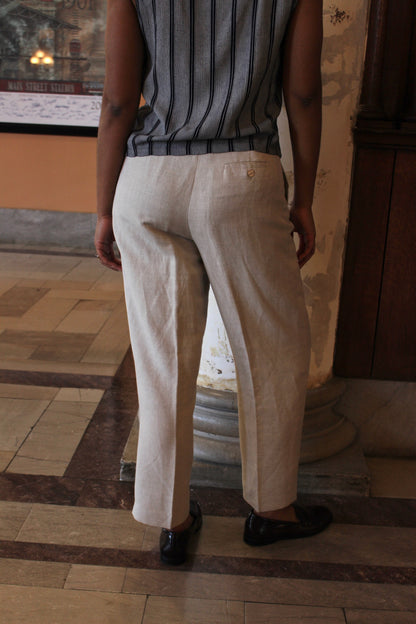 Vintage Woven Linen Trousers