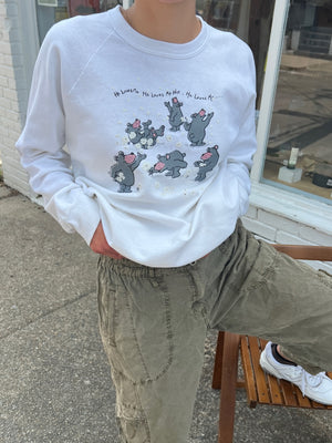 Vintage "He Loves Me, He Loves Me Not" Graphic Sweatshirt