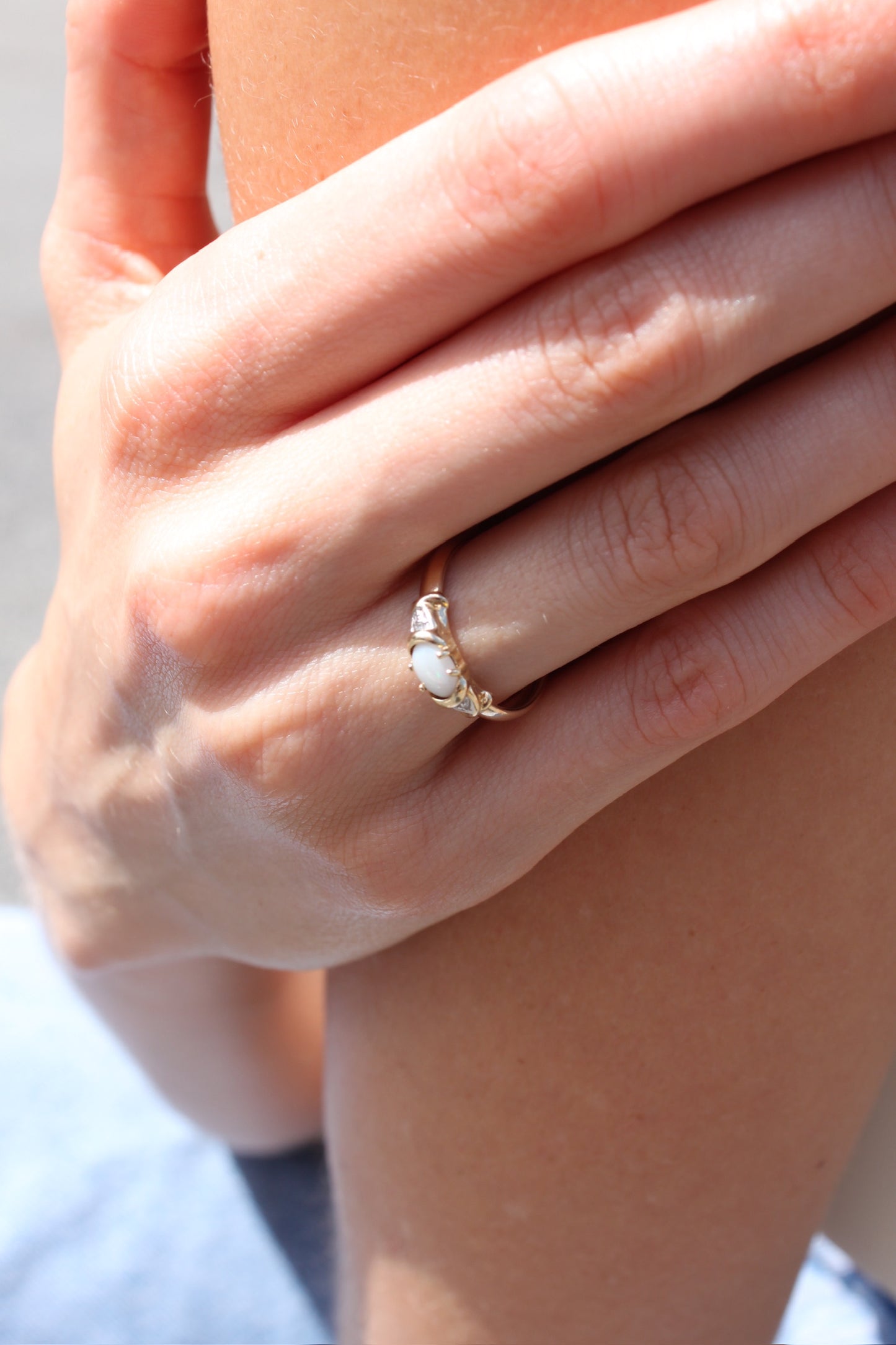 Lovely Vintage Gold Petite Opal Ring