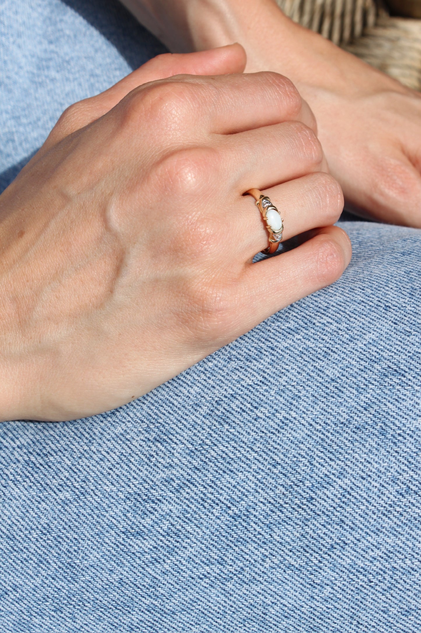 Lovely Vintage Gold Petite Opal Ring