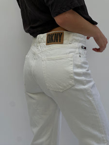 90s DKNY Mid-Rise White Denim