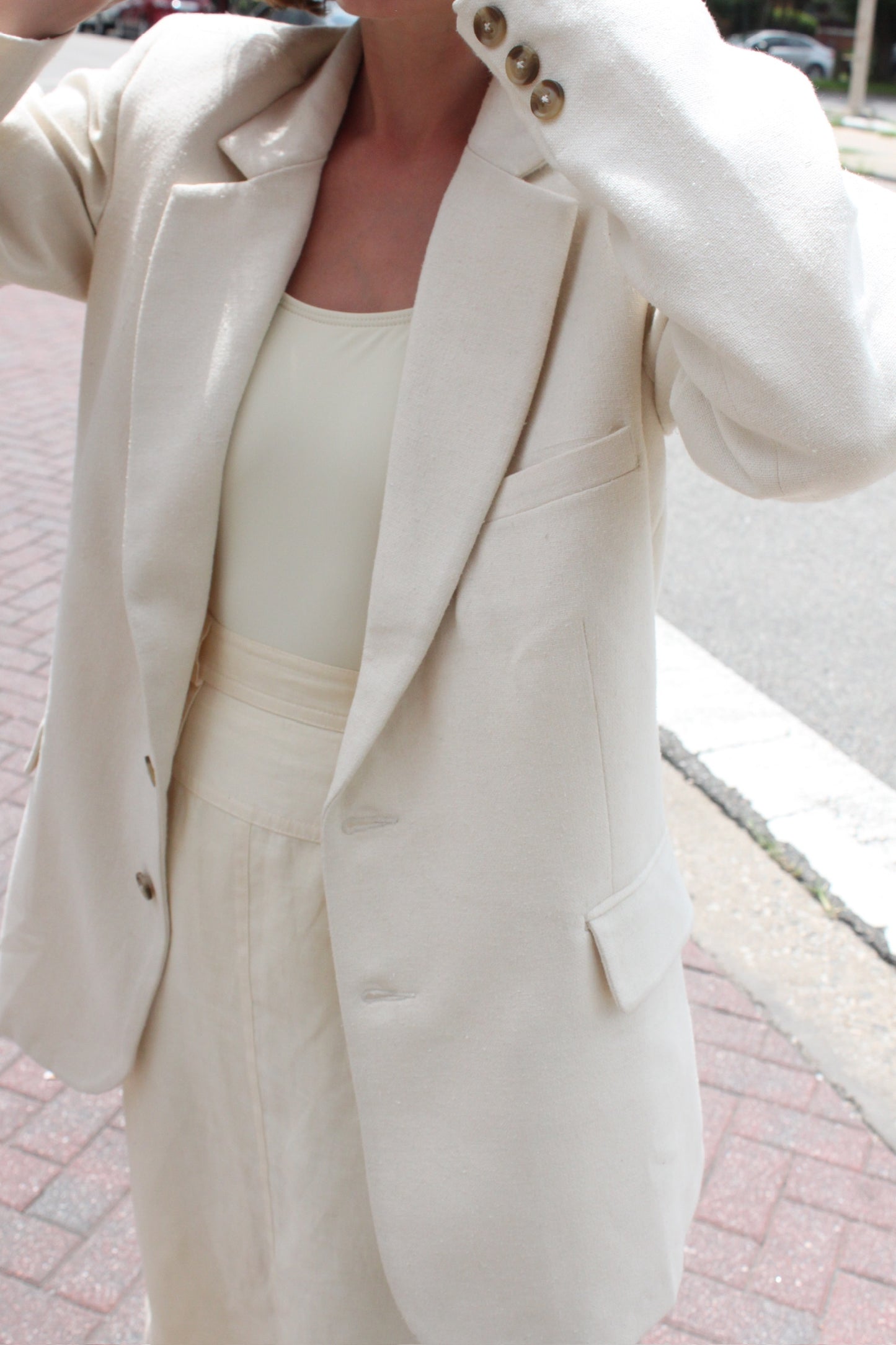 Skyler Woven Silk Blazer
