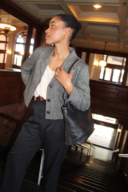 Amazing Vintage Cropped Woven Silk Jacket