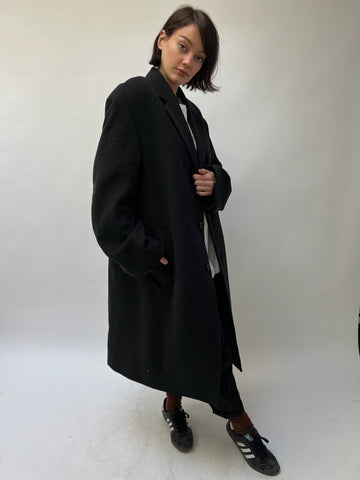 Vintage Charcoal Cashmere Tailored Coat