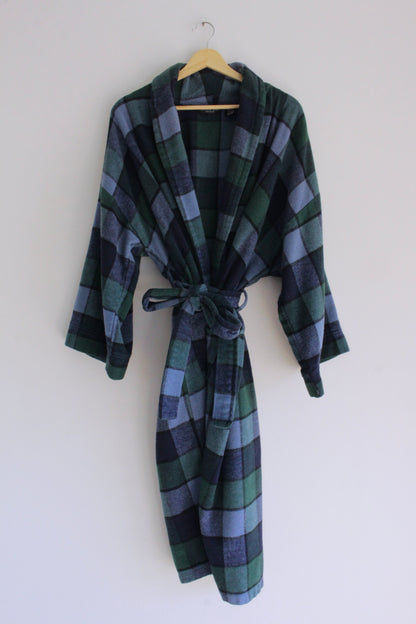 Vintage Christian Dior Plaid Belted Robe