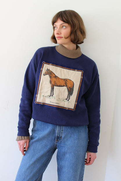 Favorite Vintage Horse Graphic Patch Sweatshirt