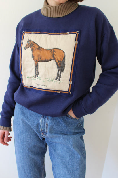 Favorite Vintage Horse Graphic Patch Sweatshirt