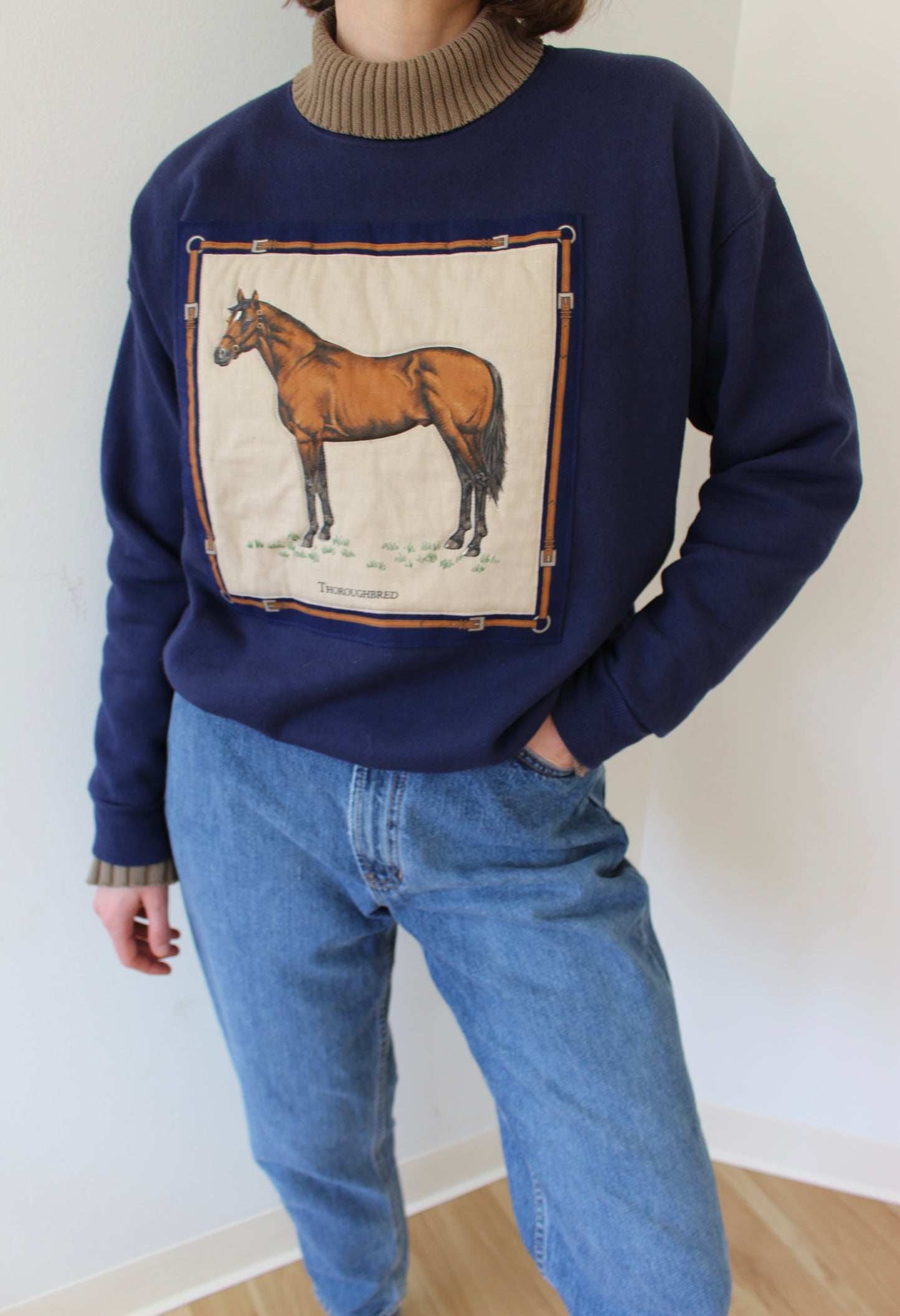 Favorite Vintage Horse Graphic Patch Sweatshirt
