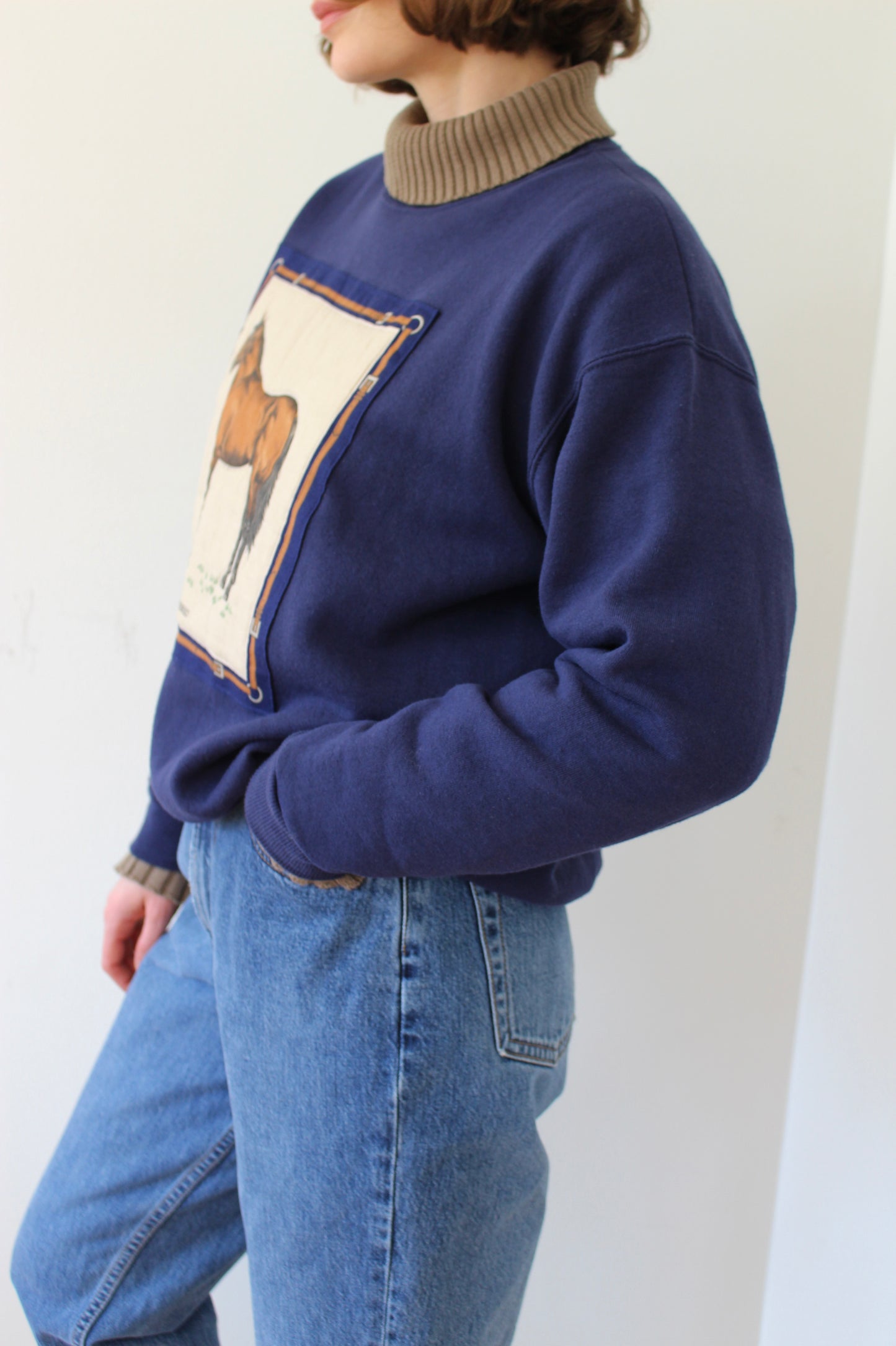 Favorite Vintage Horse Graphic Patch Sweatshirt
