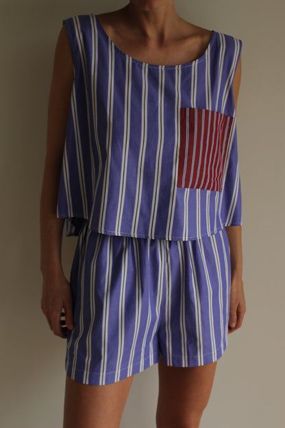 Marni Paper Cotton Patch Pocket Cropped Tank