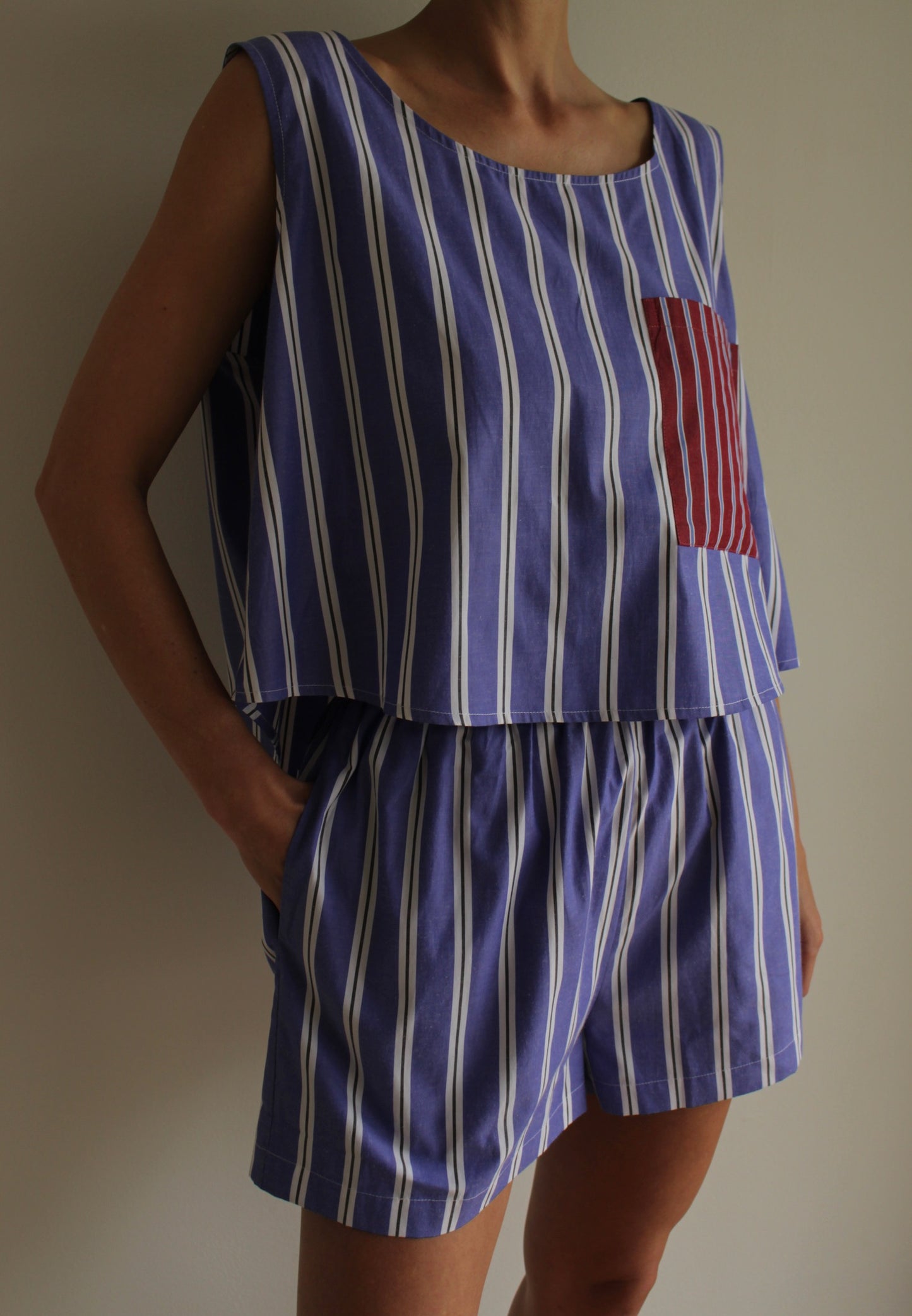 Marni Paper Cotton Patch Pocket Cropped Tank