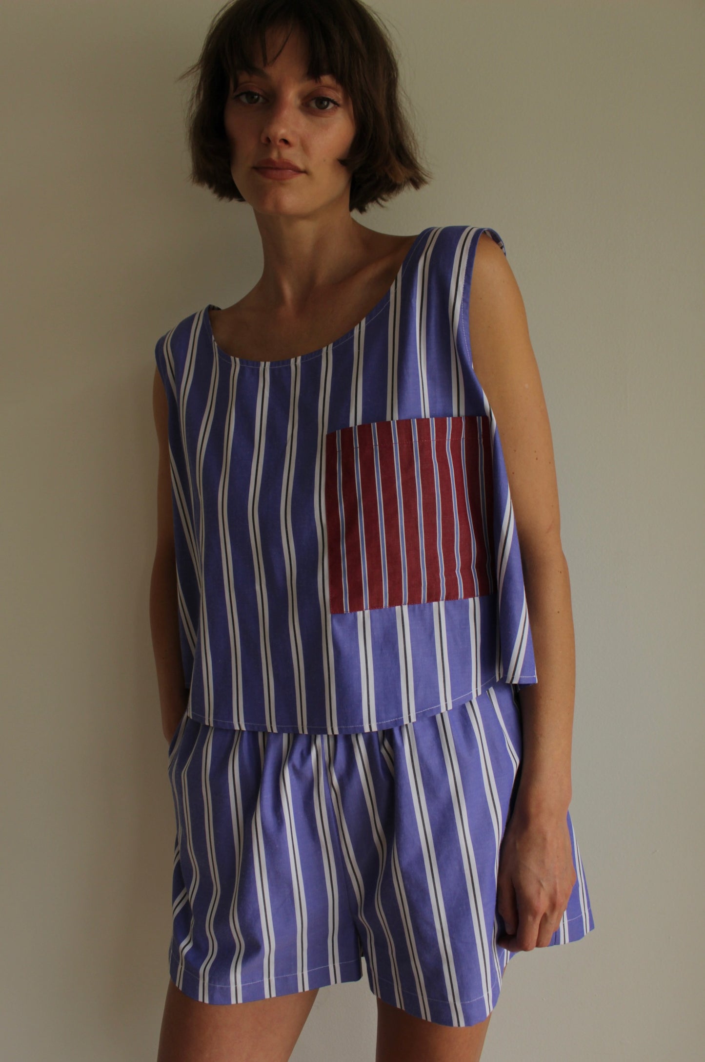 Marni Paper Cotton Patch Pocket Cropped Tank