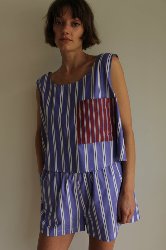 Marni Paper Cotton Patch Pocket Cropped Tank