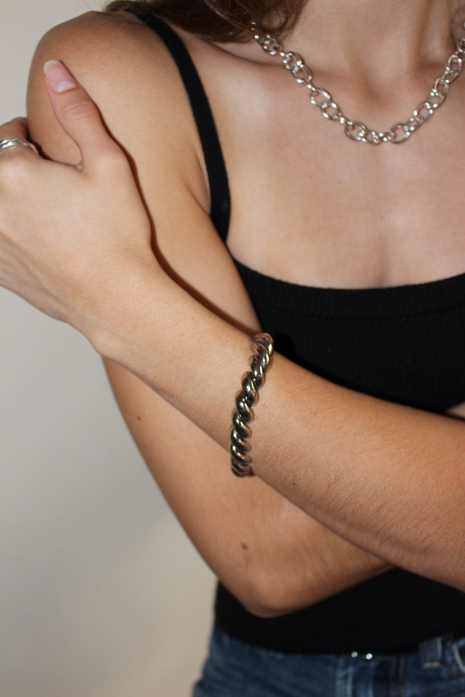 アクセサリー VINTAGE ITALIAN 925 SILVER BRACELET 925 Sterling Silver Vintage Italy Cable Link Bracelet 7.25