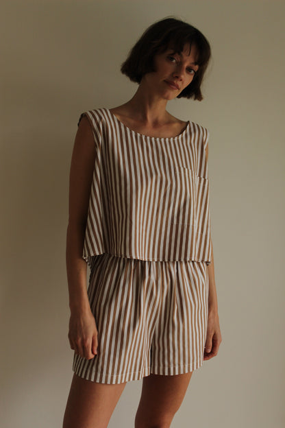 Marni Paper Cotton Patch Pocket Cropped Tank