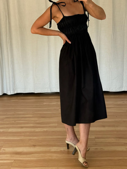Gathered Bustier Midi Dress