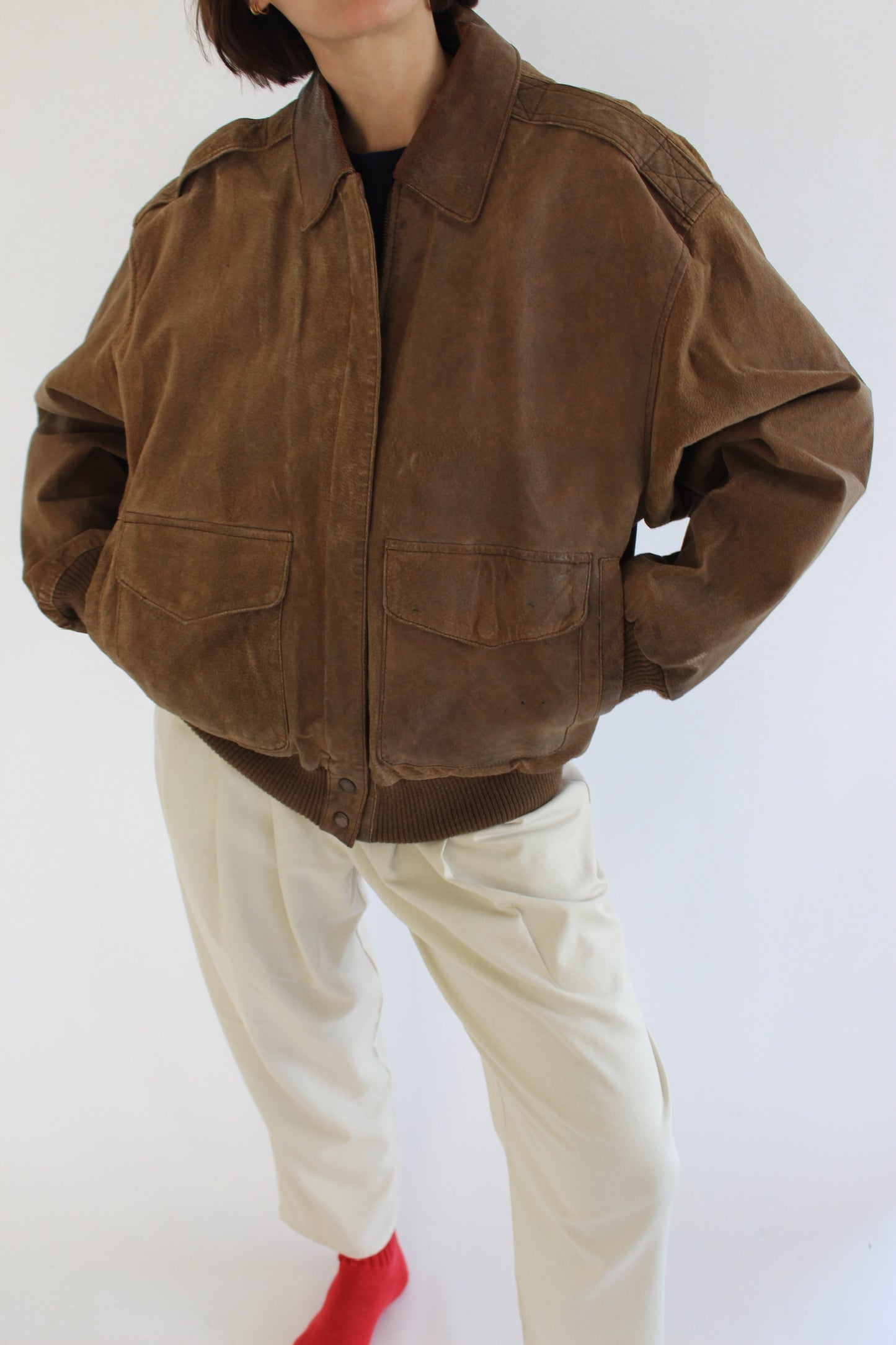 Gorgeous Vintage Suede Bomber Jacket