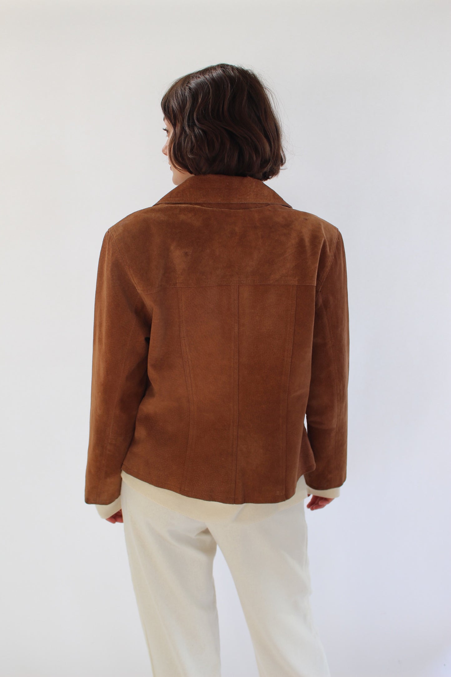 90s Chestnut Suede Zip Jacket