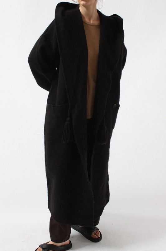 Incredible Vintage Felted Wool Hooded Coat