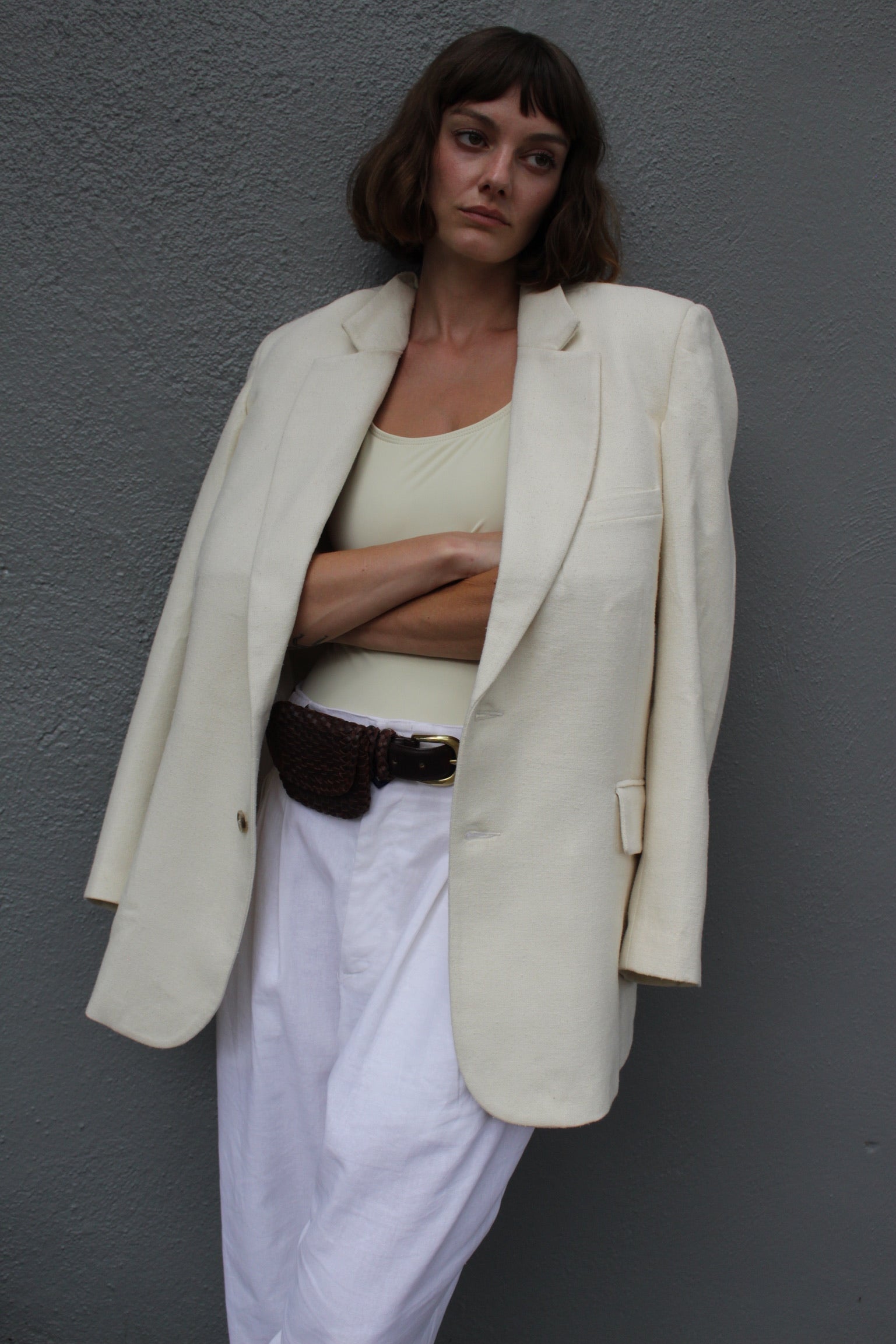 Skyler Woven Silk Blazer – NA NIN