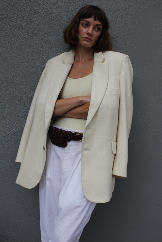 Skyler Woven Silk Blazer