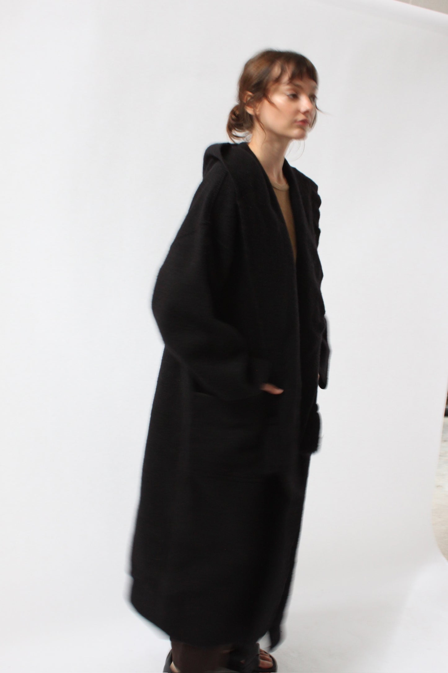 Incredible Vintage Felted Wool Hooded Coat