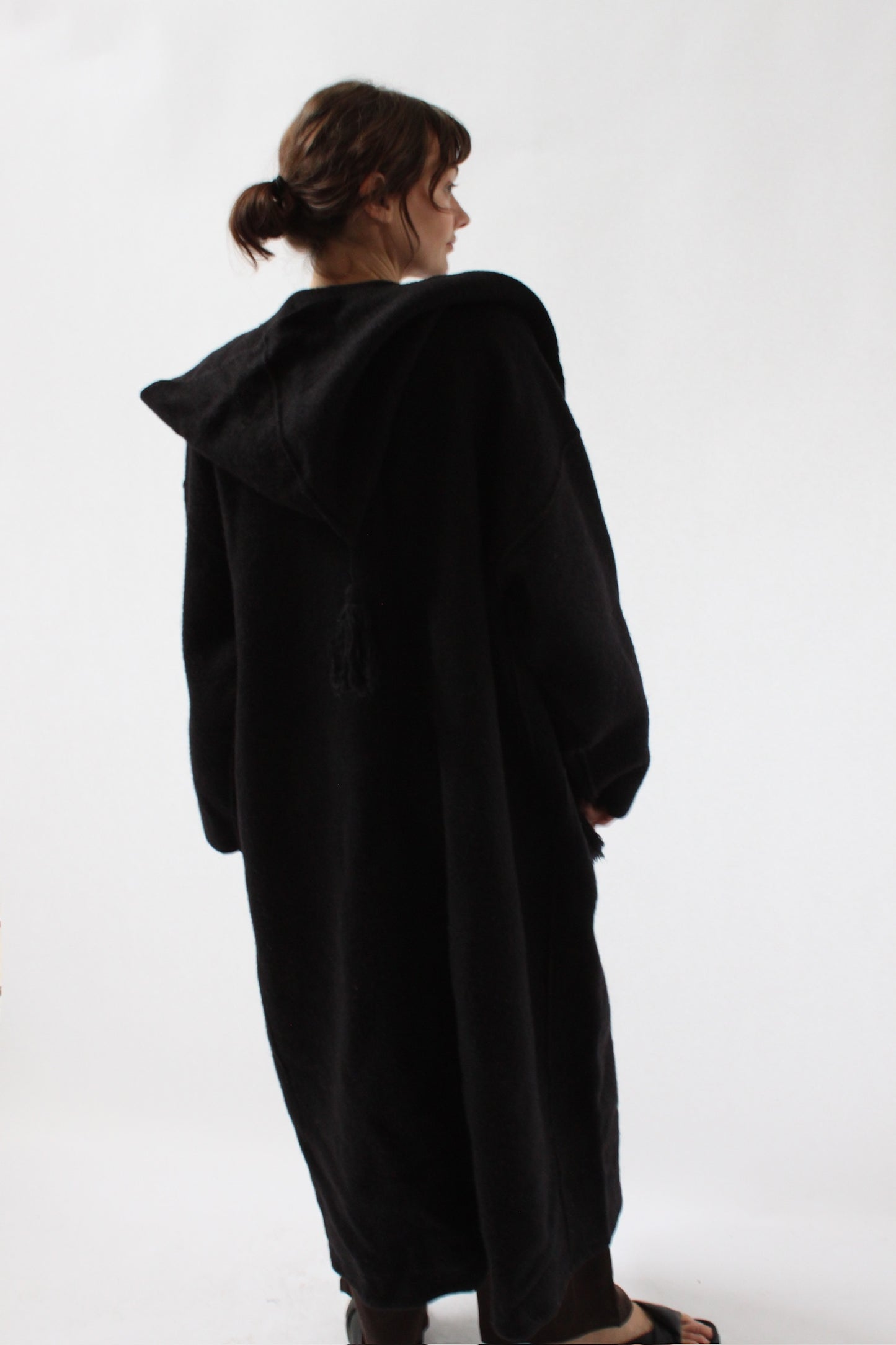 Incredible Vintage Felted Wool Hooded Coat