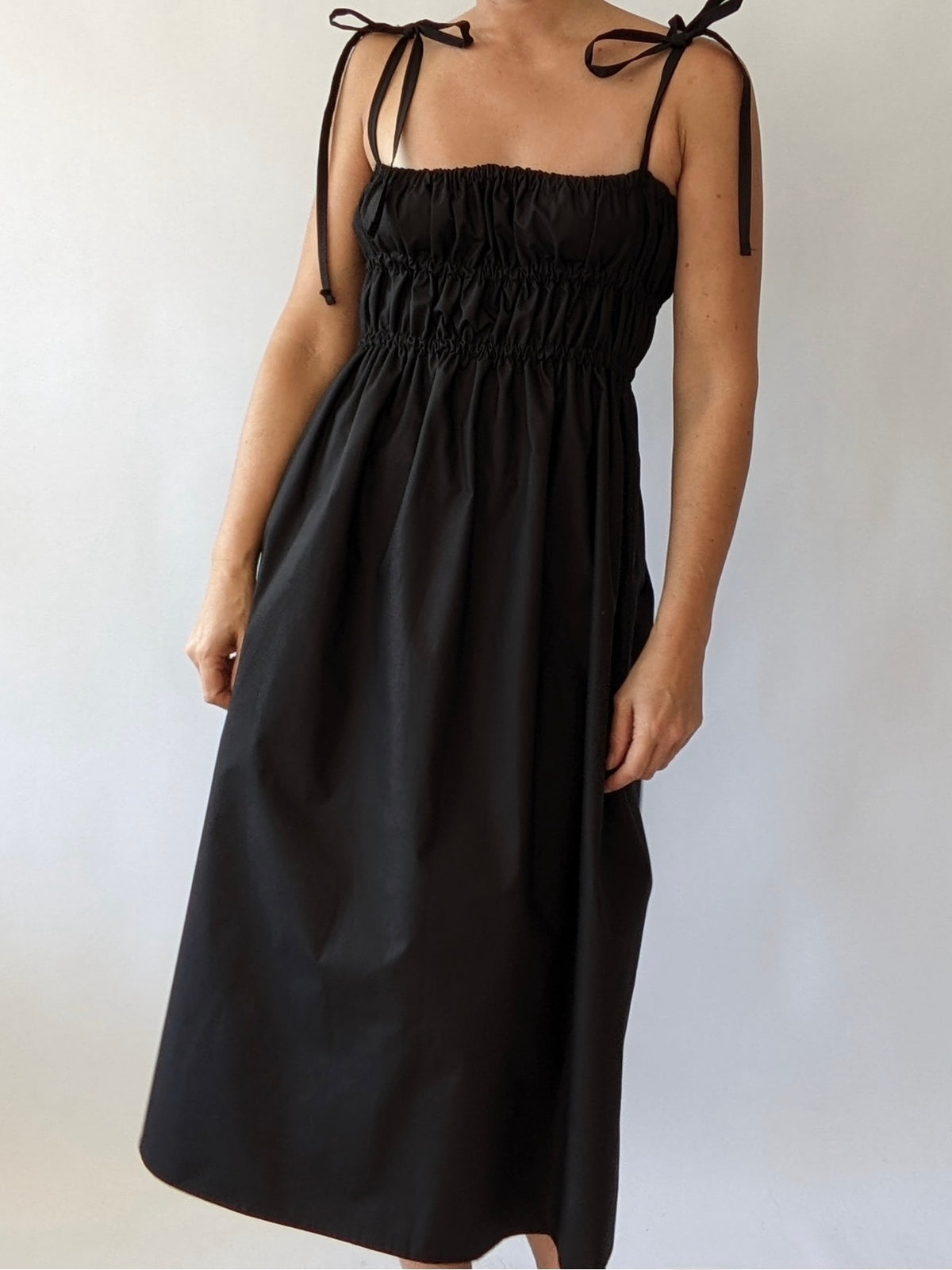 Gathered Bustier Midi Dress