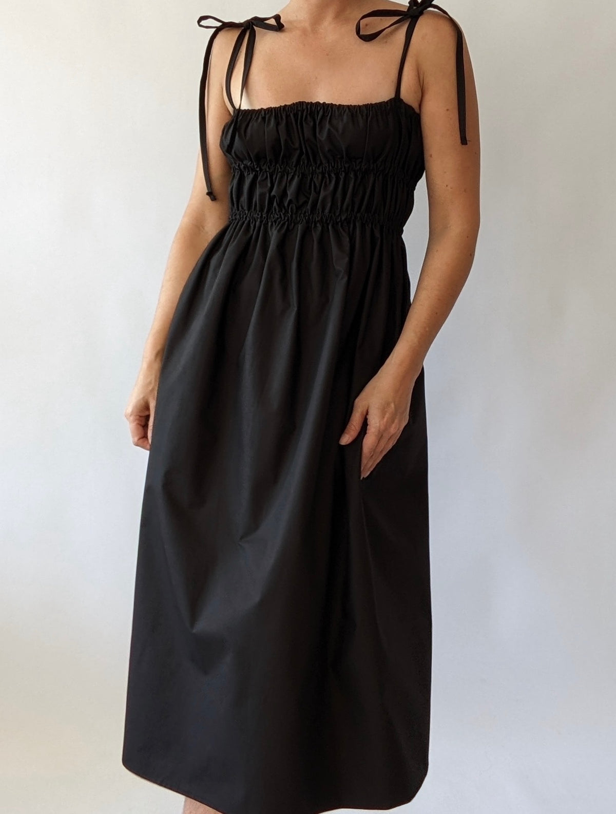 Gathered Bustier Midi Dress