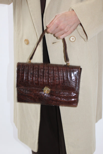 Vintage Alligator Leather Hand Bag