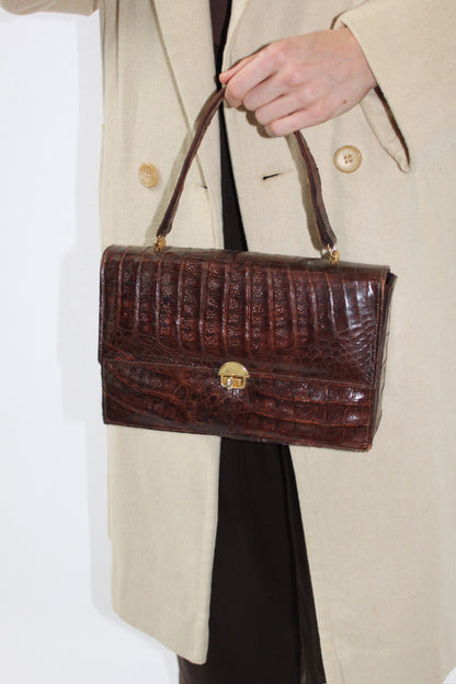 Vintage Alligator Leather Hand Bag