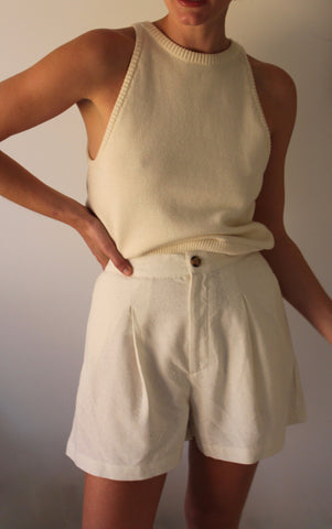 Na Nin Oliver Raw Silk Shorts / Available in Cream and Black