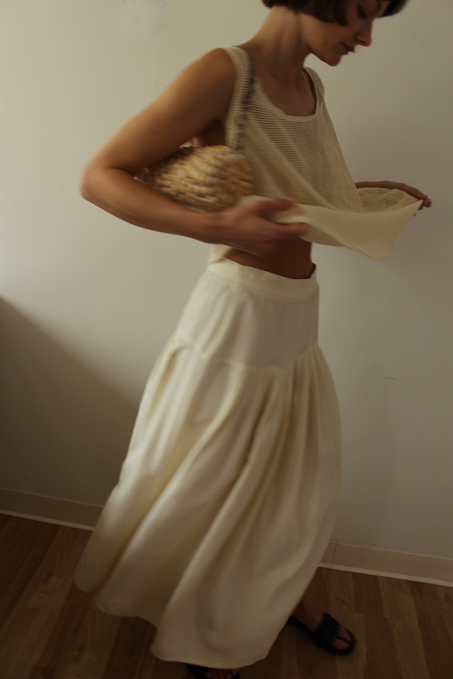Incredible Vintage Drop Waist Silk Skirt