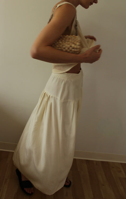 Incredible Vintage Drop Waist Silk Skirt
