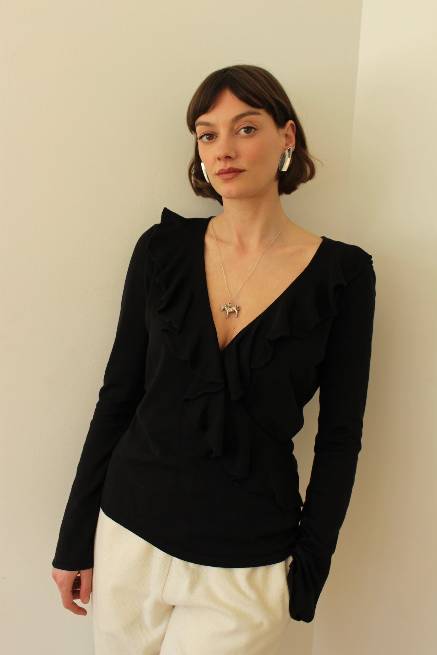 Vintage Pewter Ornate Horse Pendant on Sterling Chain