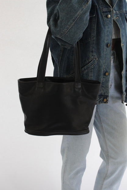 Incredible Faded Black Coach Leather Tote