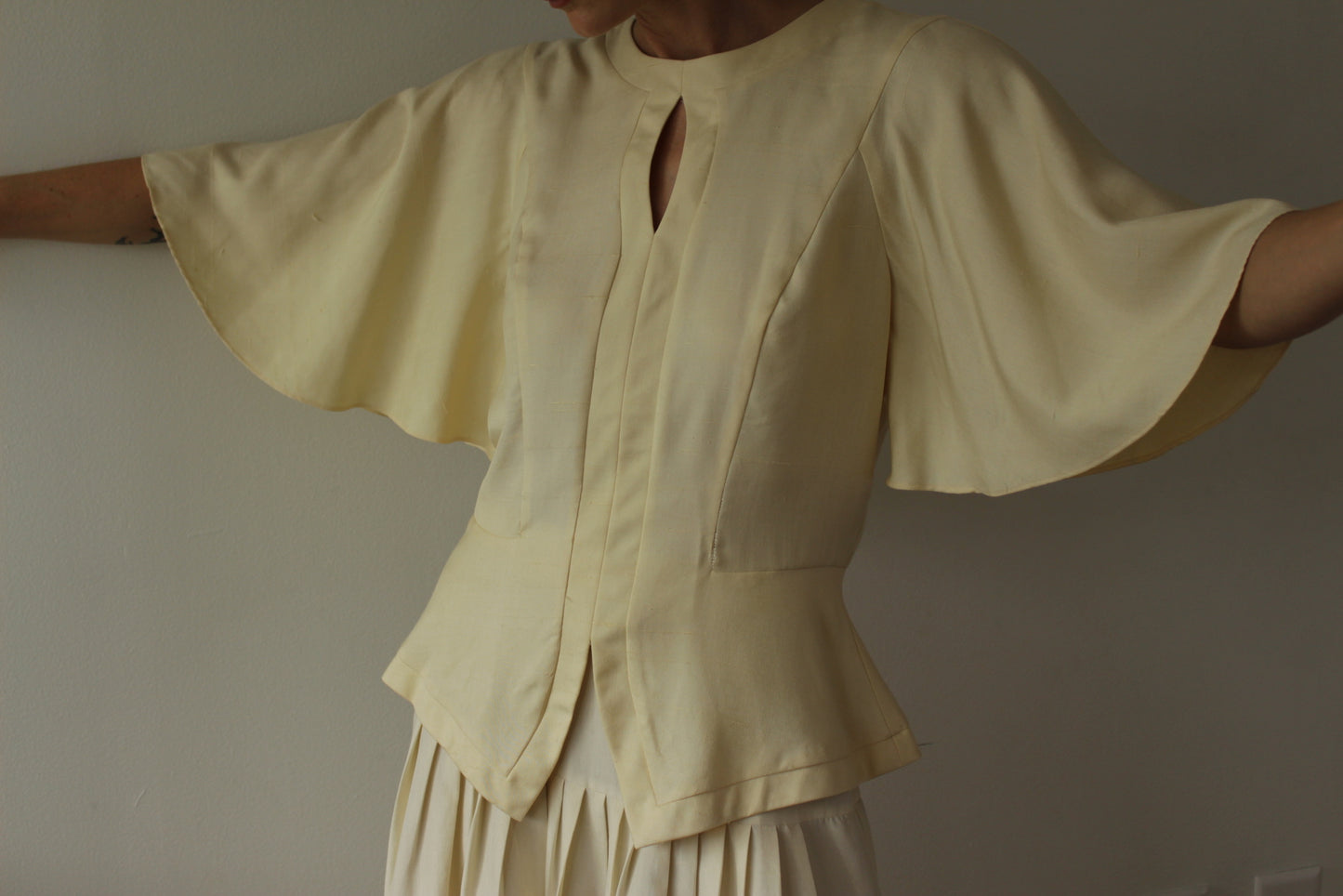 Incredible Vintage Buttercream Silk Blouse