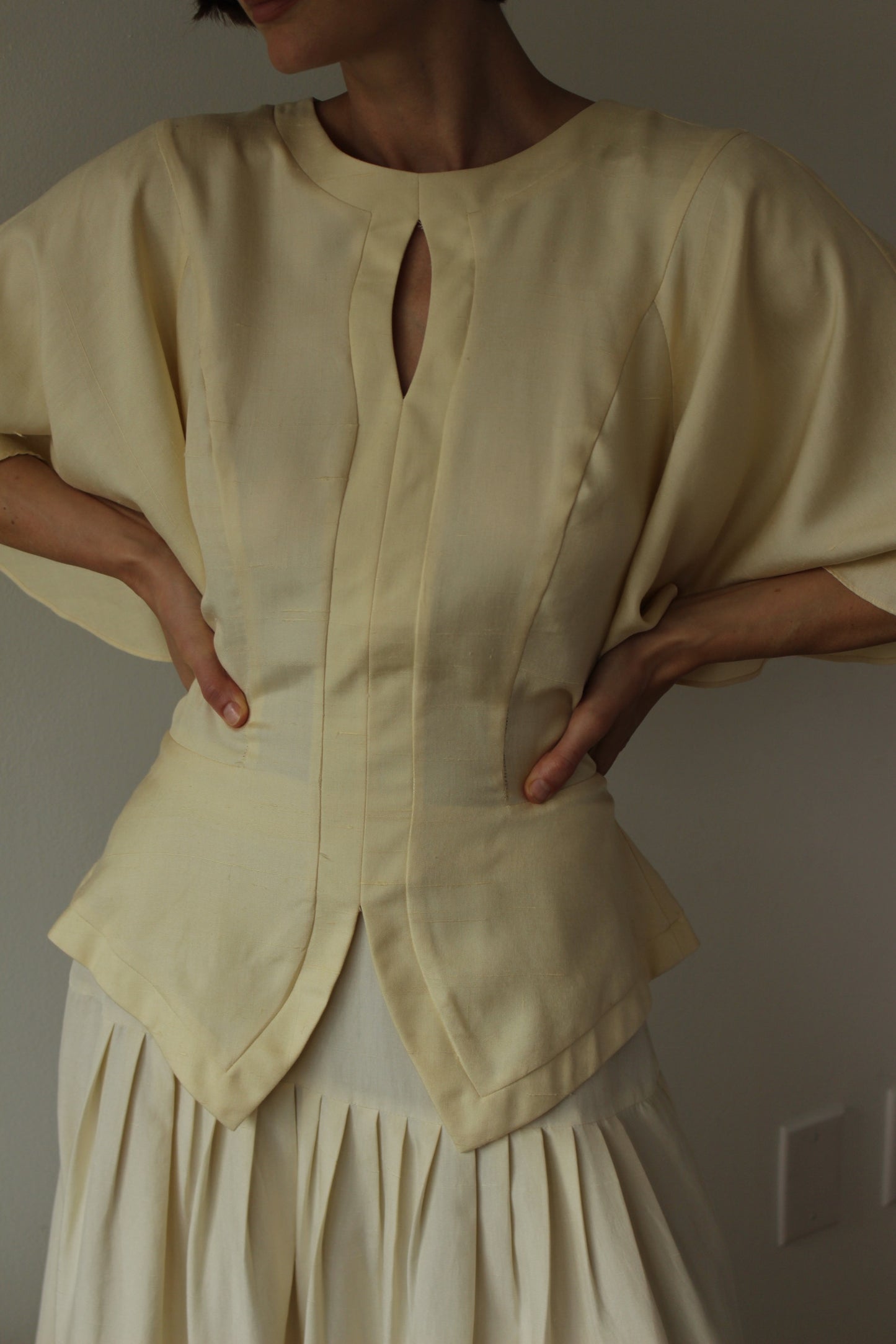 Incredible Vintage Buttercream Silk Blouse