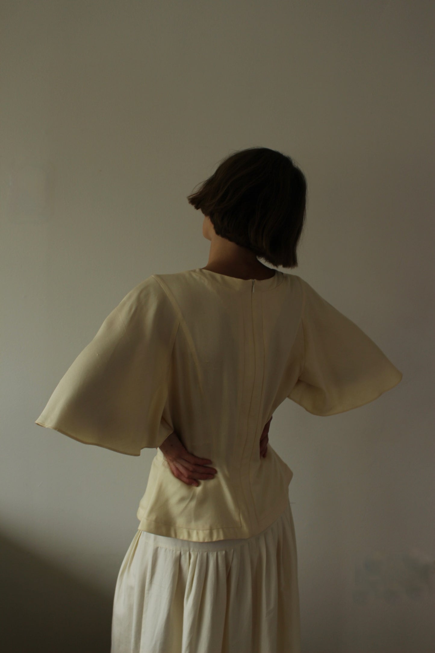 Incredible Vintage Buttercream Silk Blouse