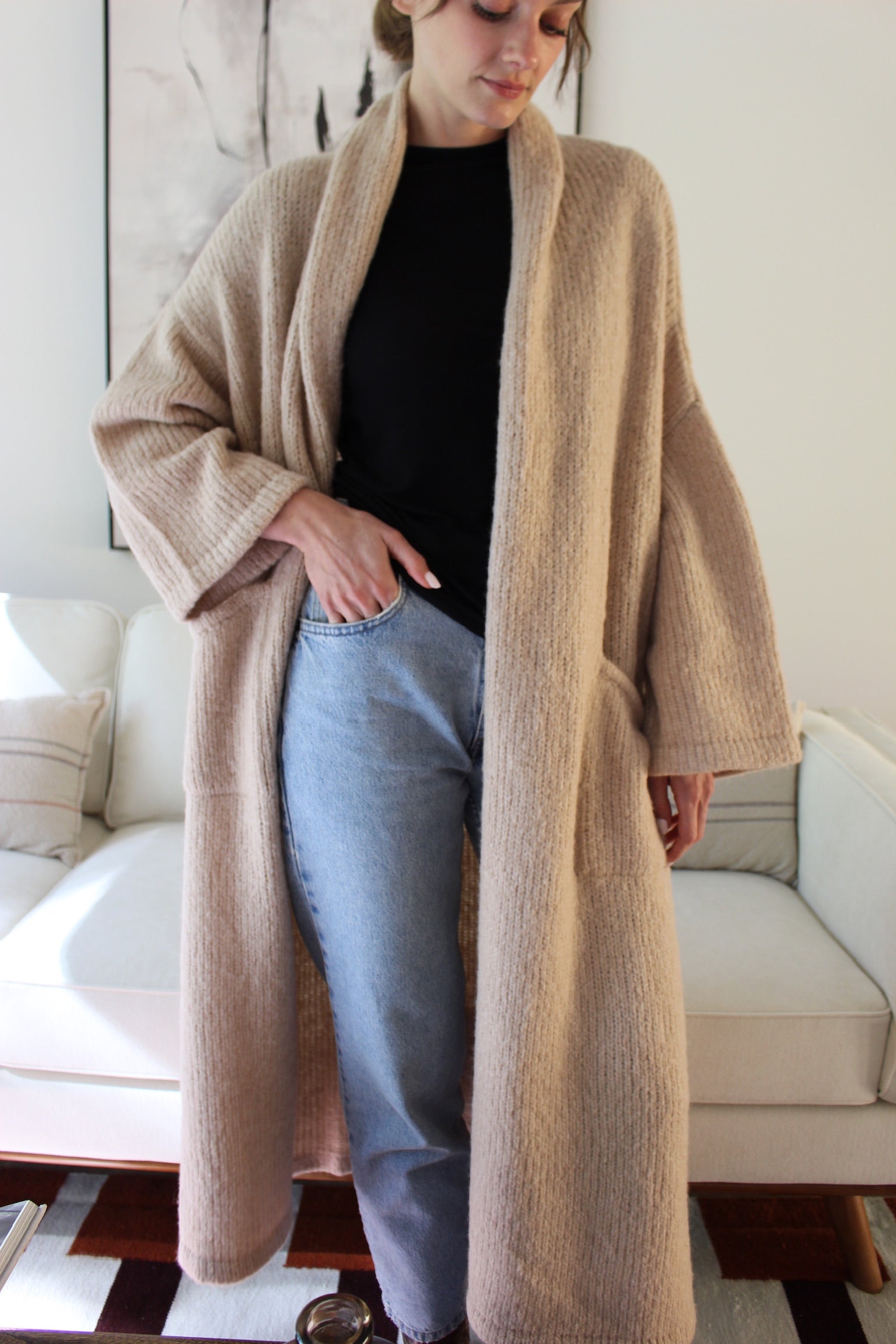Haori Extra Long Alpaca Sweater Coat – NA NIN